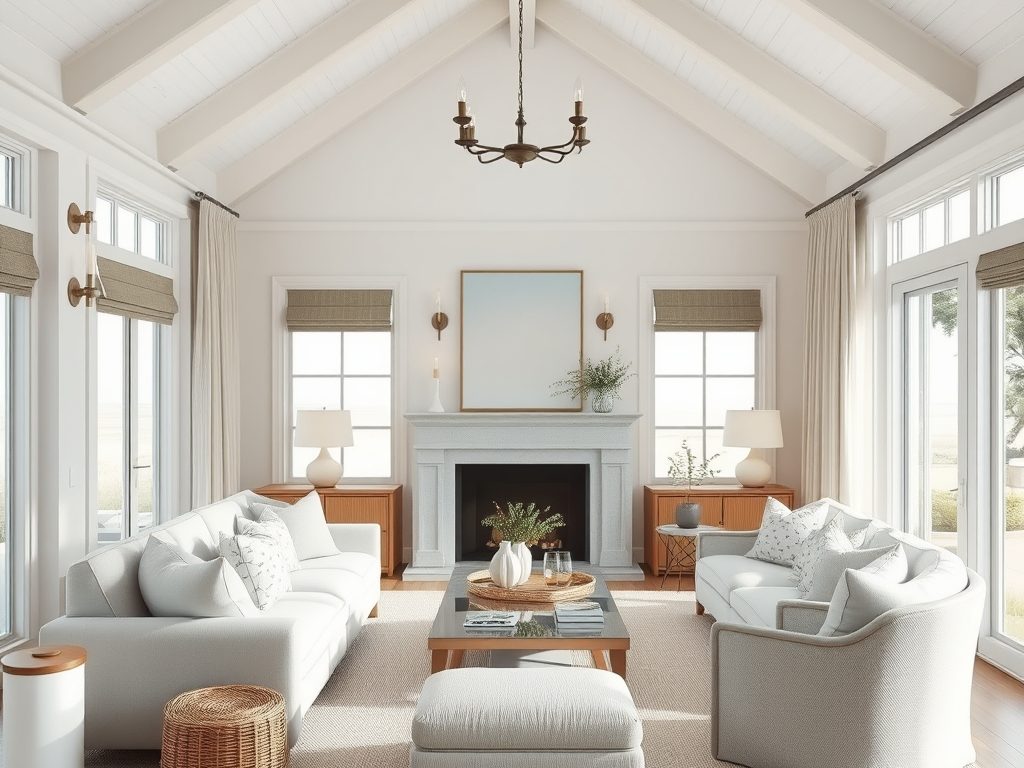 Styl Hampton we wnętrzach: harmonijne połączenie luksusu, naturalności i marynistycznych akcentów