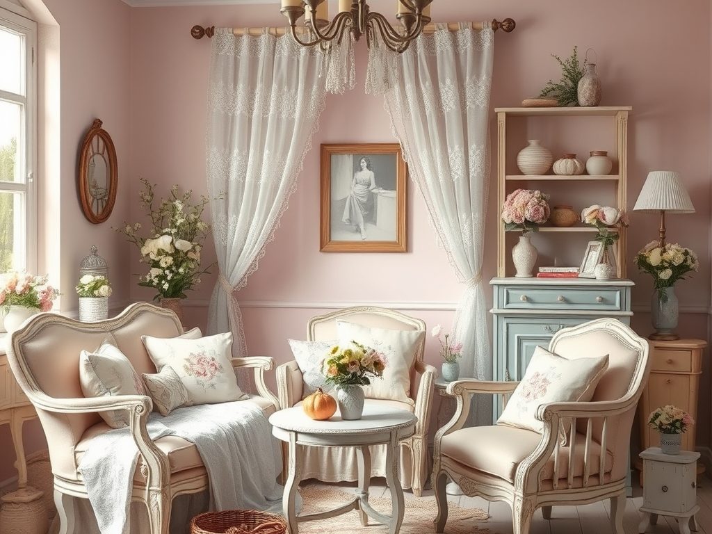 Styl shabby chic we wnętrzach: harmonia pastelów, postarzanych mebli i romantycznych detali dla przytulnej przestrzeni